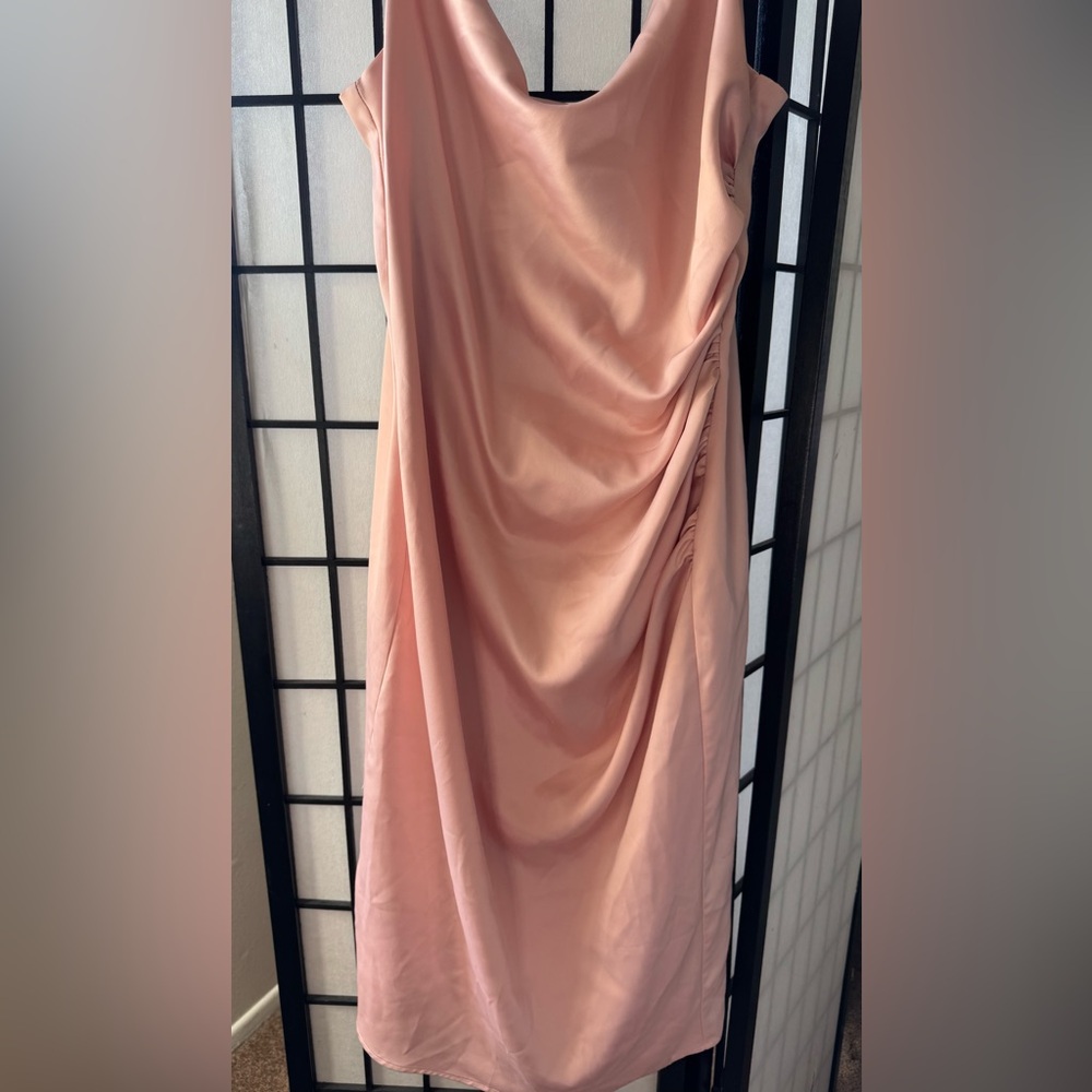 Elegant Pink Draped Dress